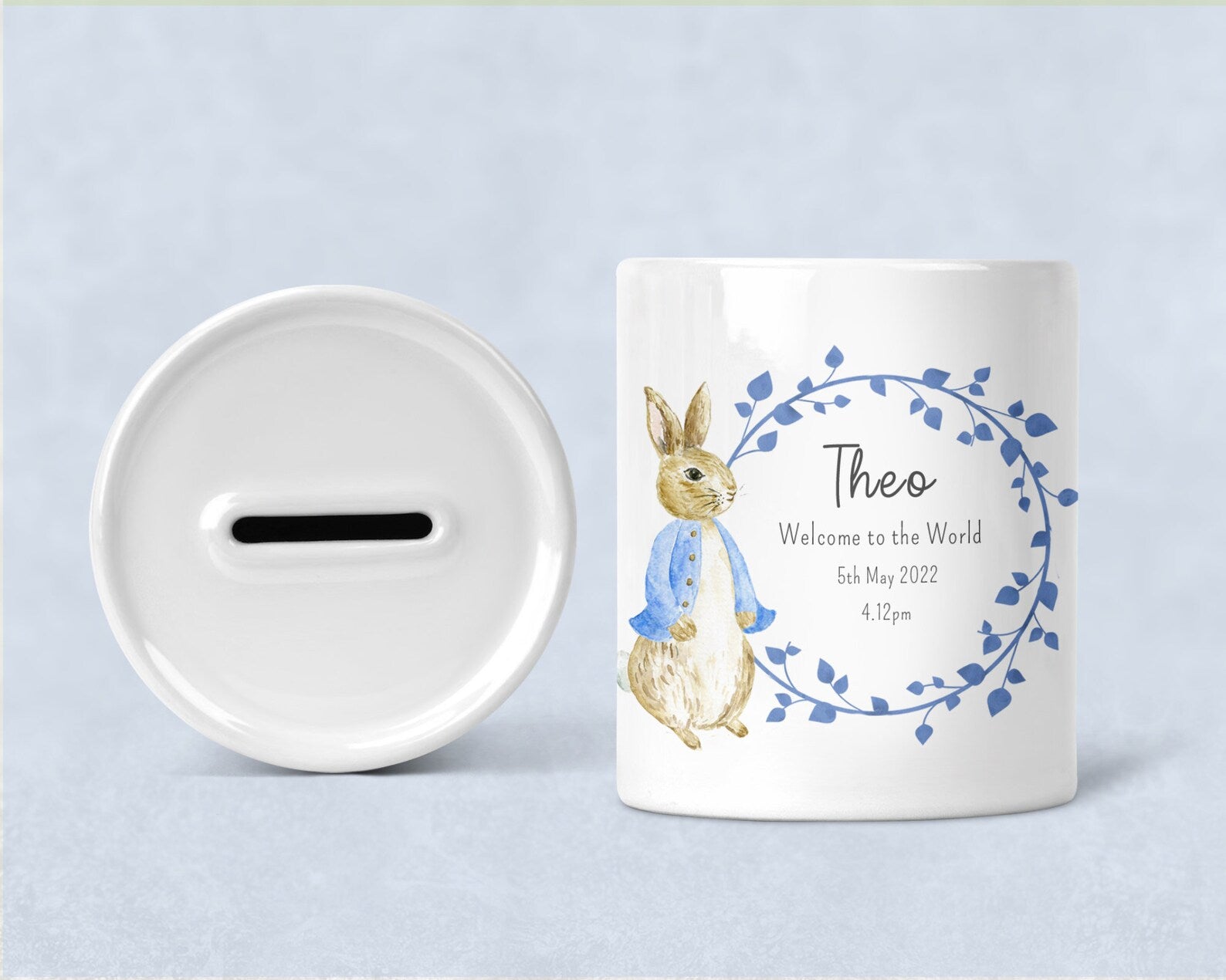 Personalised Money Box, Peter Rabbit Money Box, Peter Rabbit Gift, Peter Rabbit nursery, New baby gift, Money Box, Christening gift