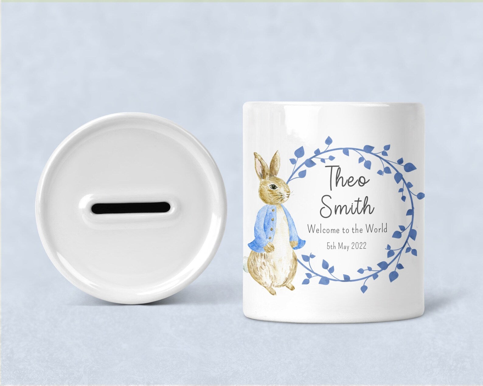 Personalised Money Box, Peter Rabbit Money Box, Peter Rabbit Gift, Peter Rabbit nursery, New baby gift, Money Box, Christening gift
