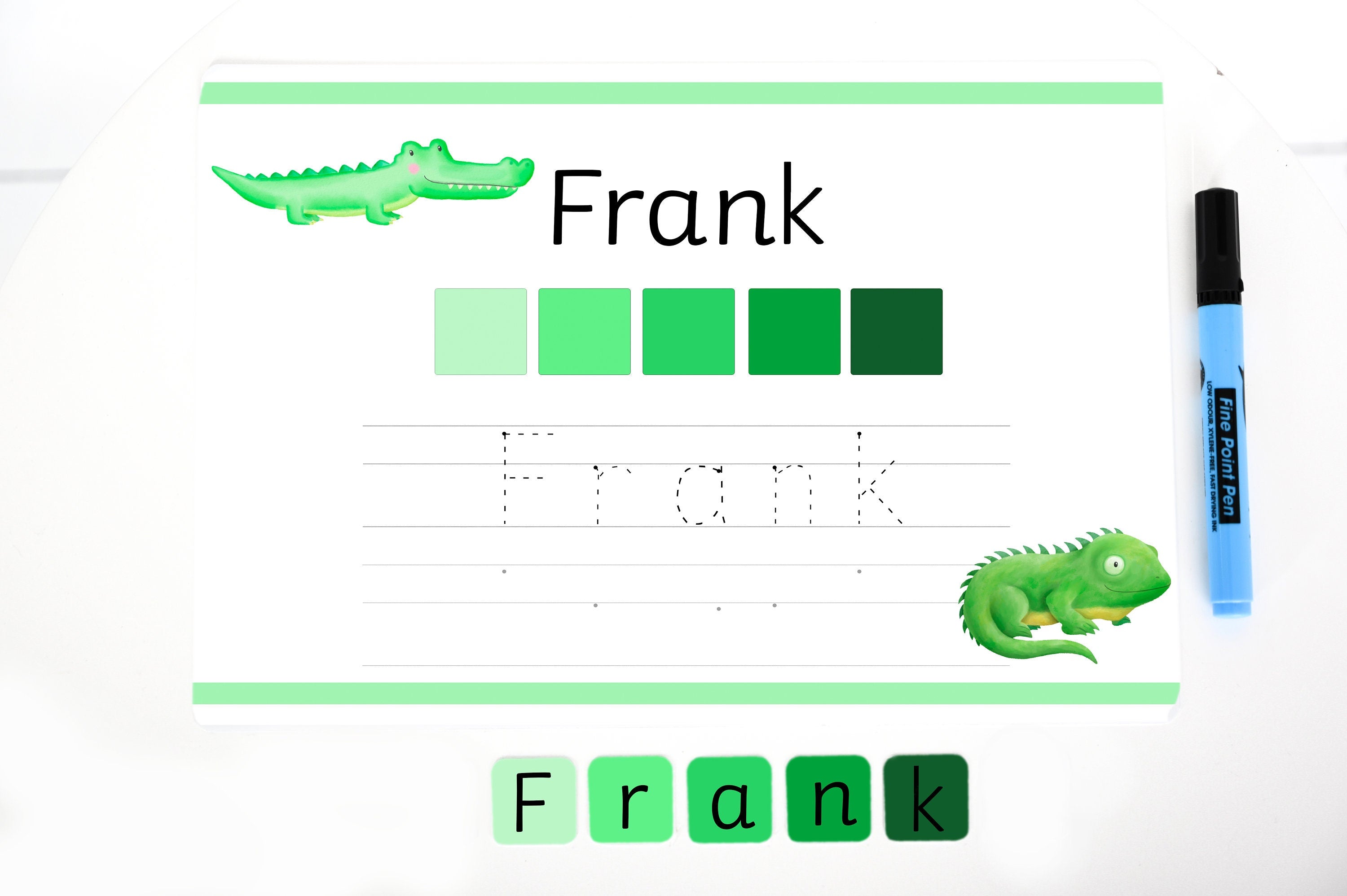 Writing whiteboard, name writing whiteboard, name writing practise, aluminium whiteboard, name writing,handwriting practise board,name board