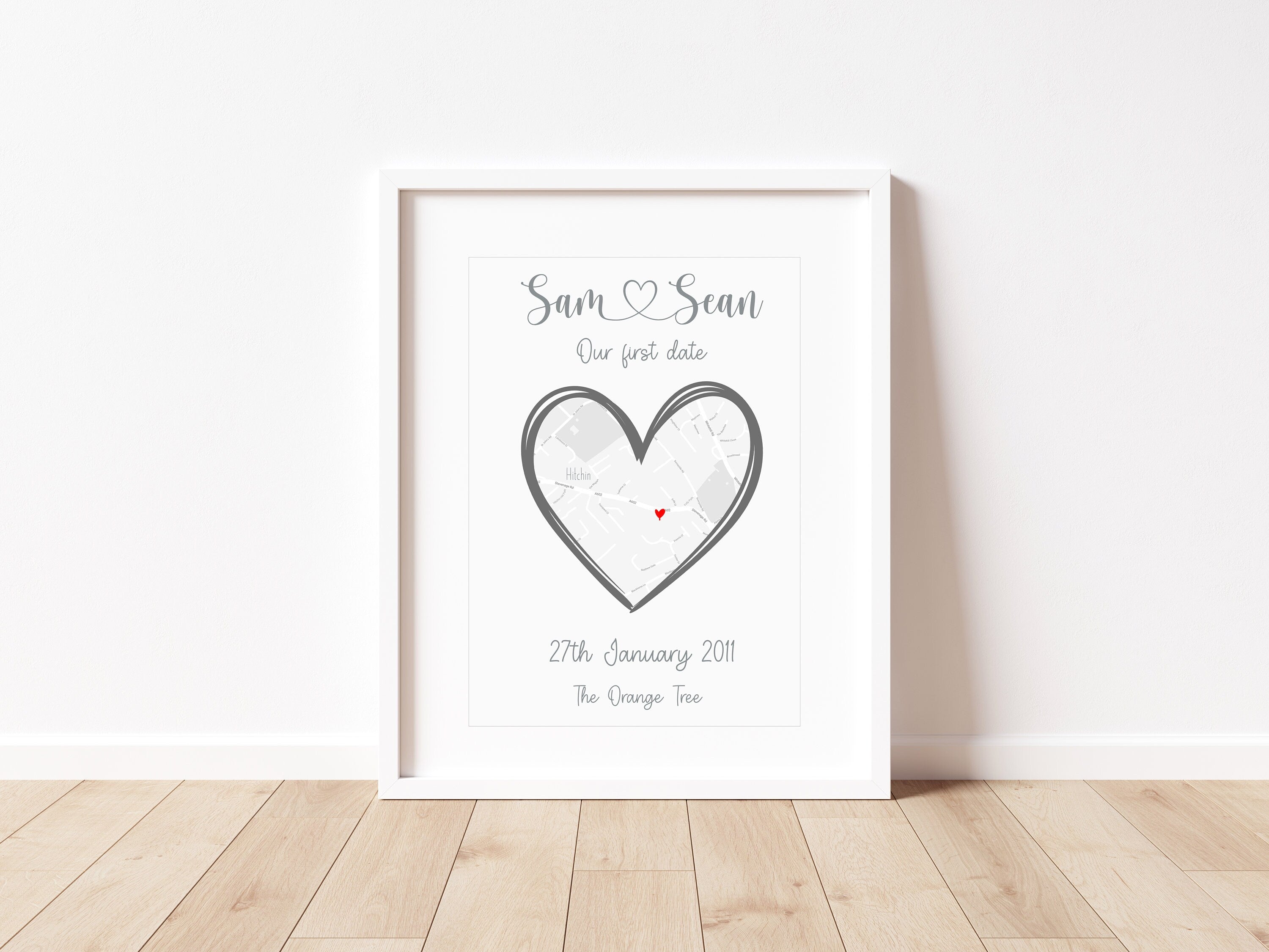 Personalised First date print • first date • valentines print • couples personalised print • anniversary gift • where we met • marriage gift