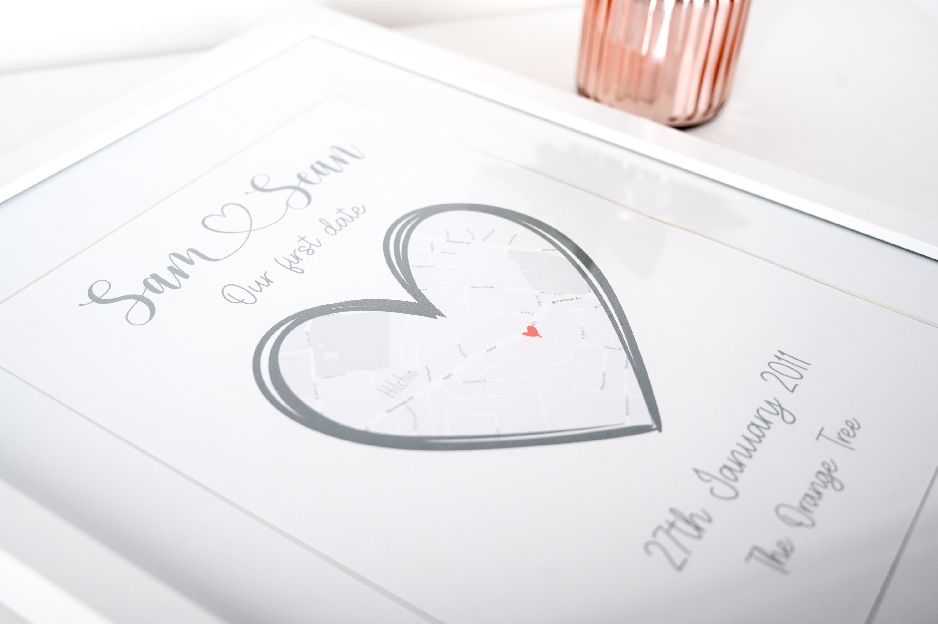 Personalised First date print • first date • valentines print • couples personalised print • anniversary gift • where we met • marriage gift