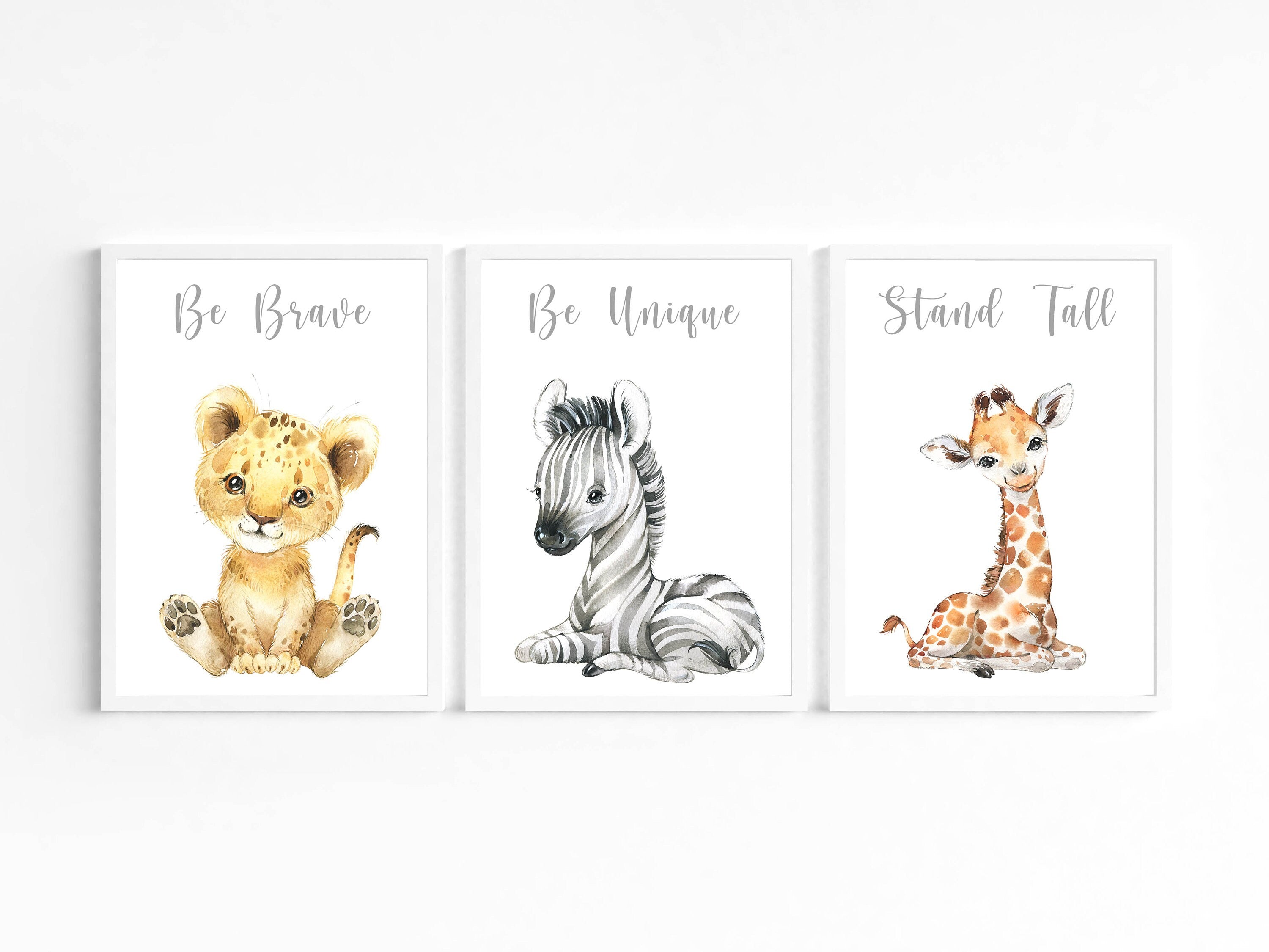 Jungle Animals Nursery Decor - Safari Nursery Prints - Nursery Set - Baby Wall Art - Nursery Decor - Jungle Theme - Elephant Giraffe Zebra