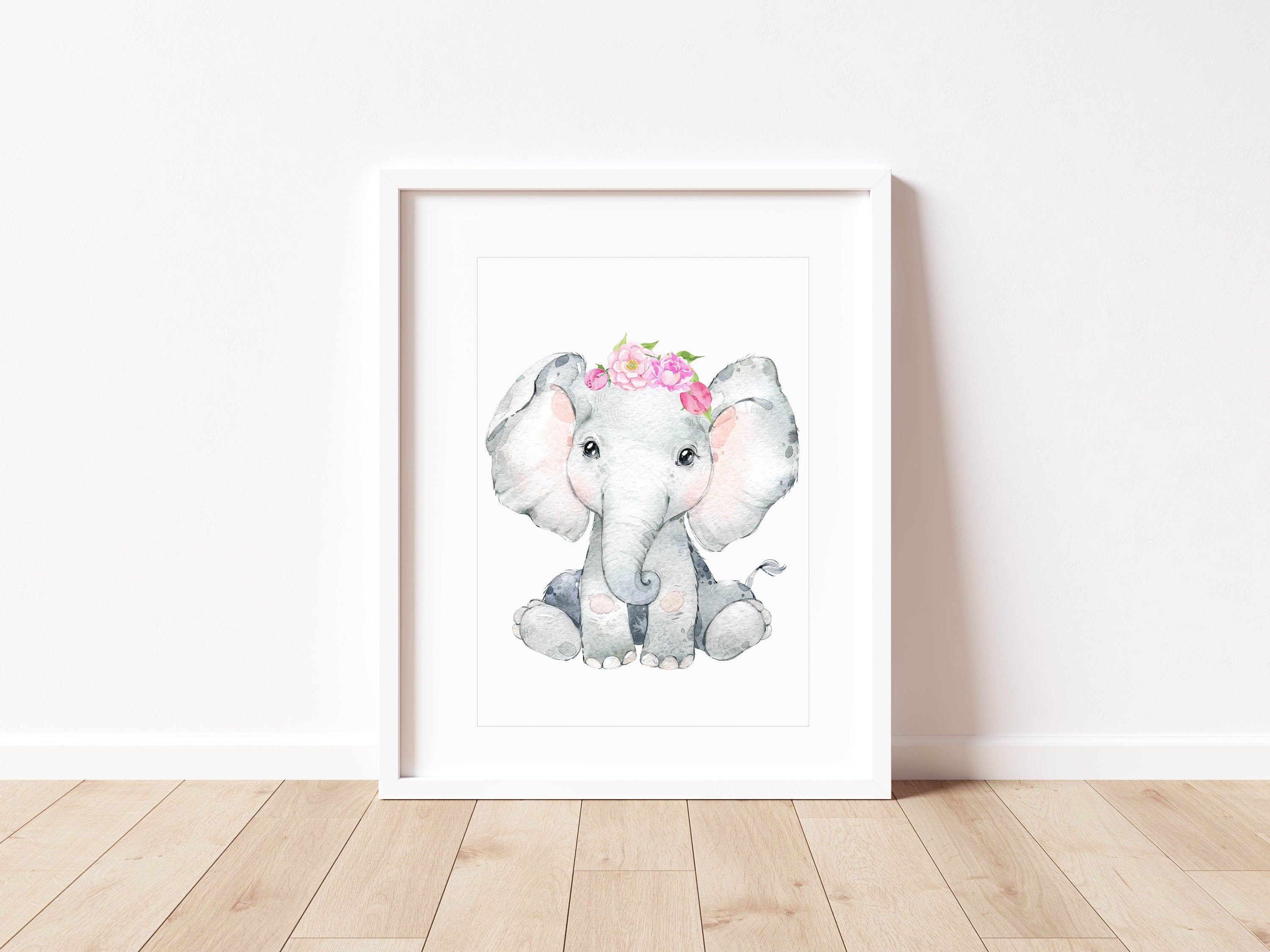 Safari Floral Animals, Nursery Prints, Nursery Decor, Girls Nursery Decor, Safari Nursery, Safari Nursery Decor, Nursery Set -Baby Wall Art