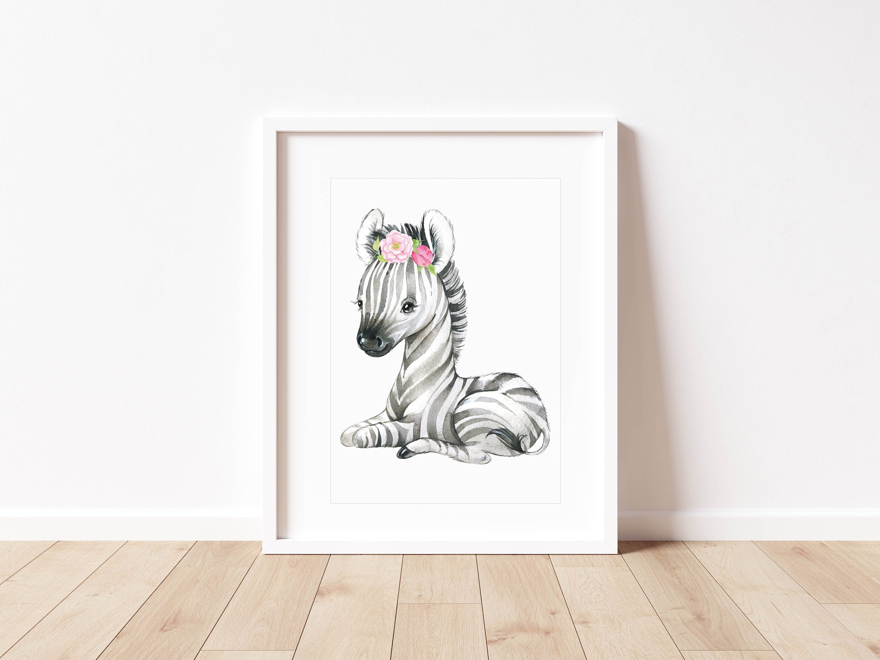 Safari Floral Animals, Nursery Prints, Nursery Decor, Girls Nursery Decor, Safari Nursery, Safari Nursery Decor, Nursery Set -Baby Wall Art