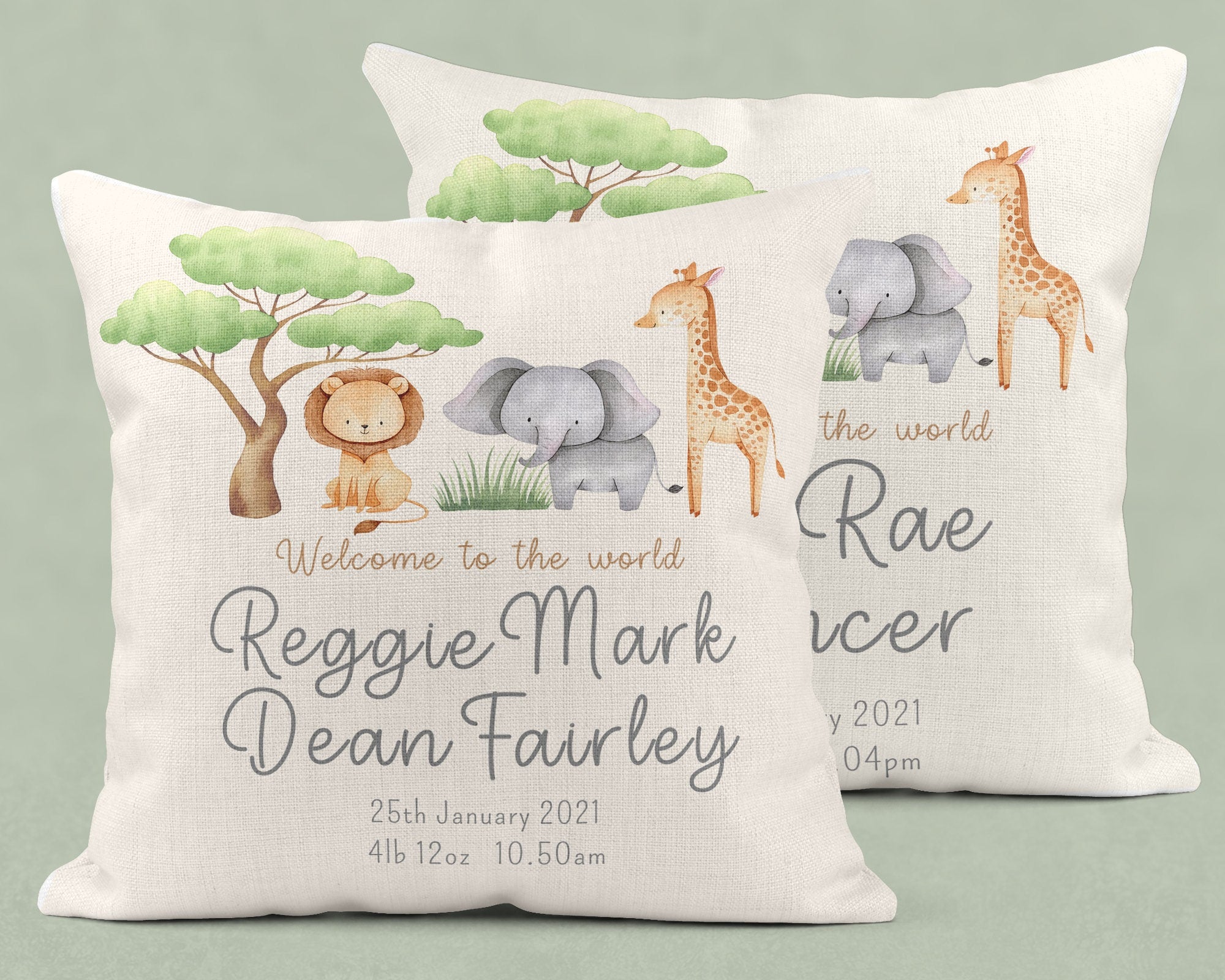 Personalised baby outlet cushion