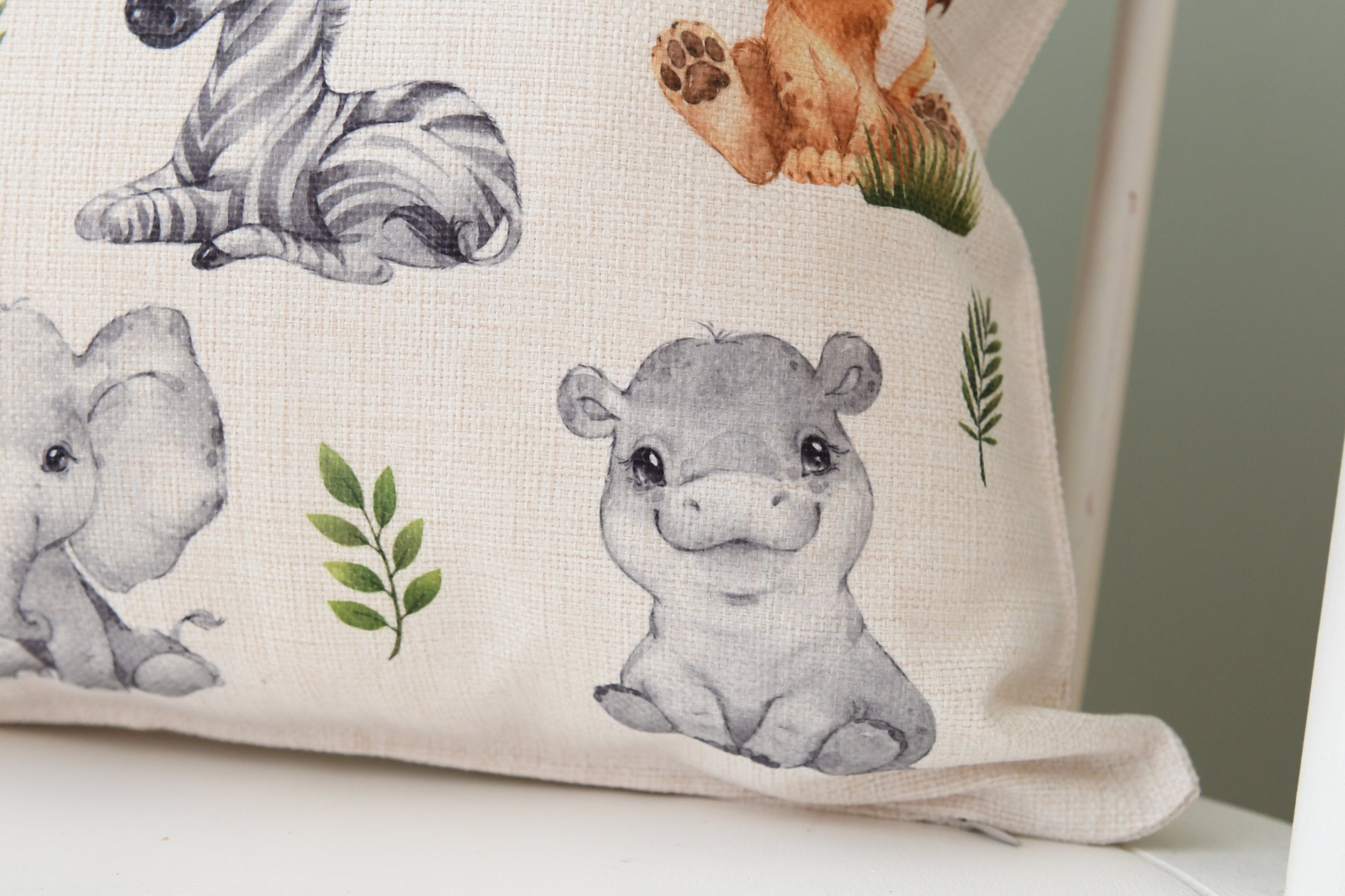 Safari cushion, Nursery cushion, New Baby Cushion, New Baby Gifts, Safari Nursery Decor, New Baby Present, Safari Nursery, Safari print