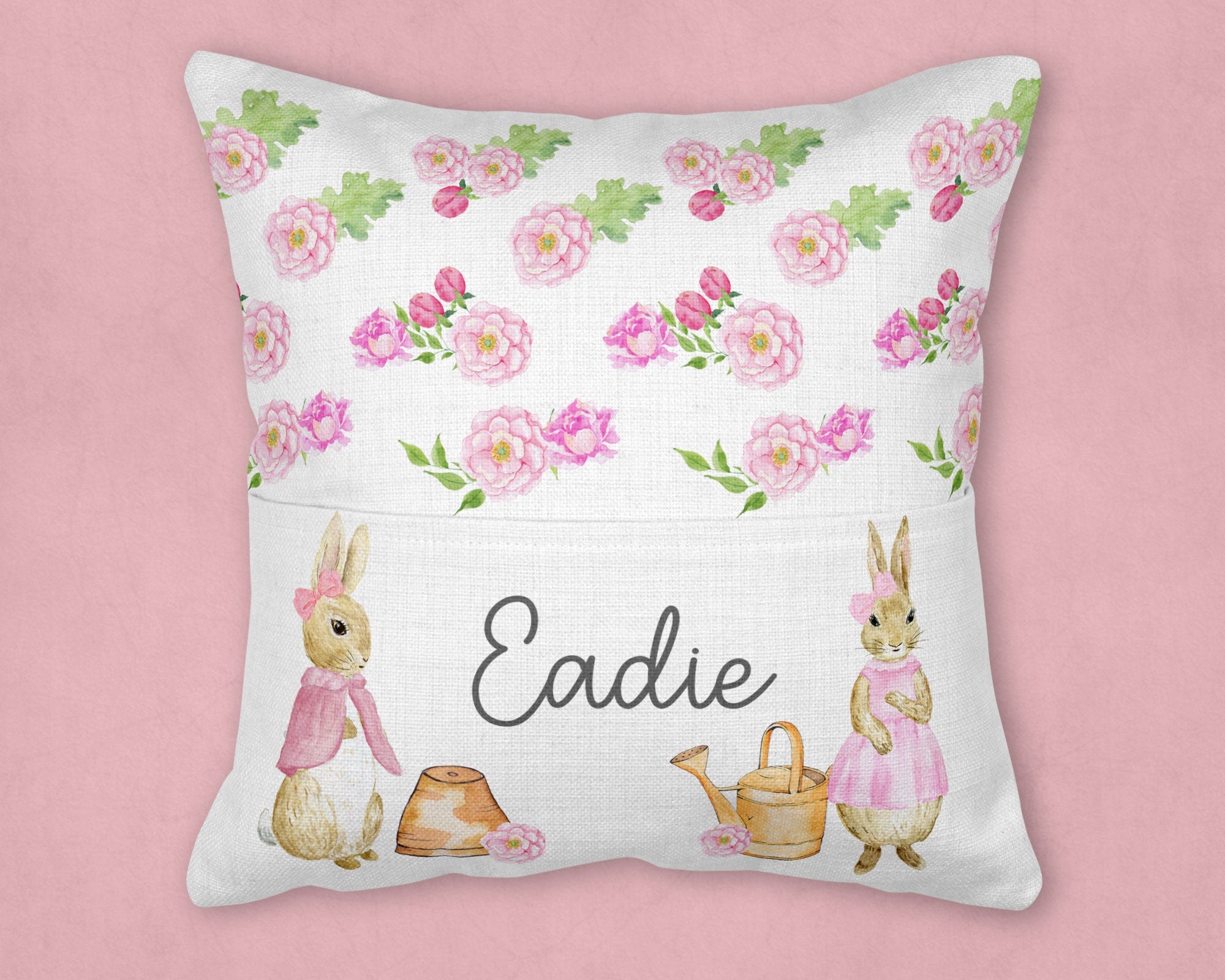 Peter Rabbit Reading cushion, Reading cushion, Personalised New Baby Cushion, New Baby Gifts, Rabbit Cushion, Peter rabbit nursery, reading