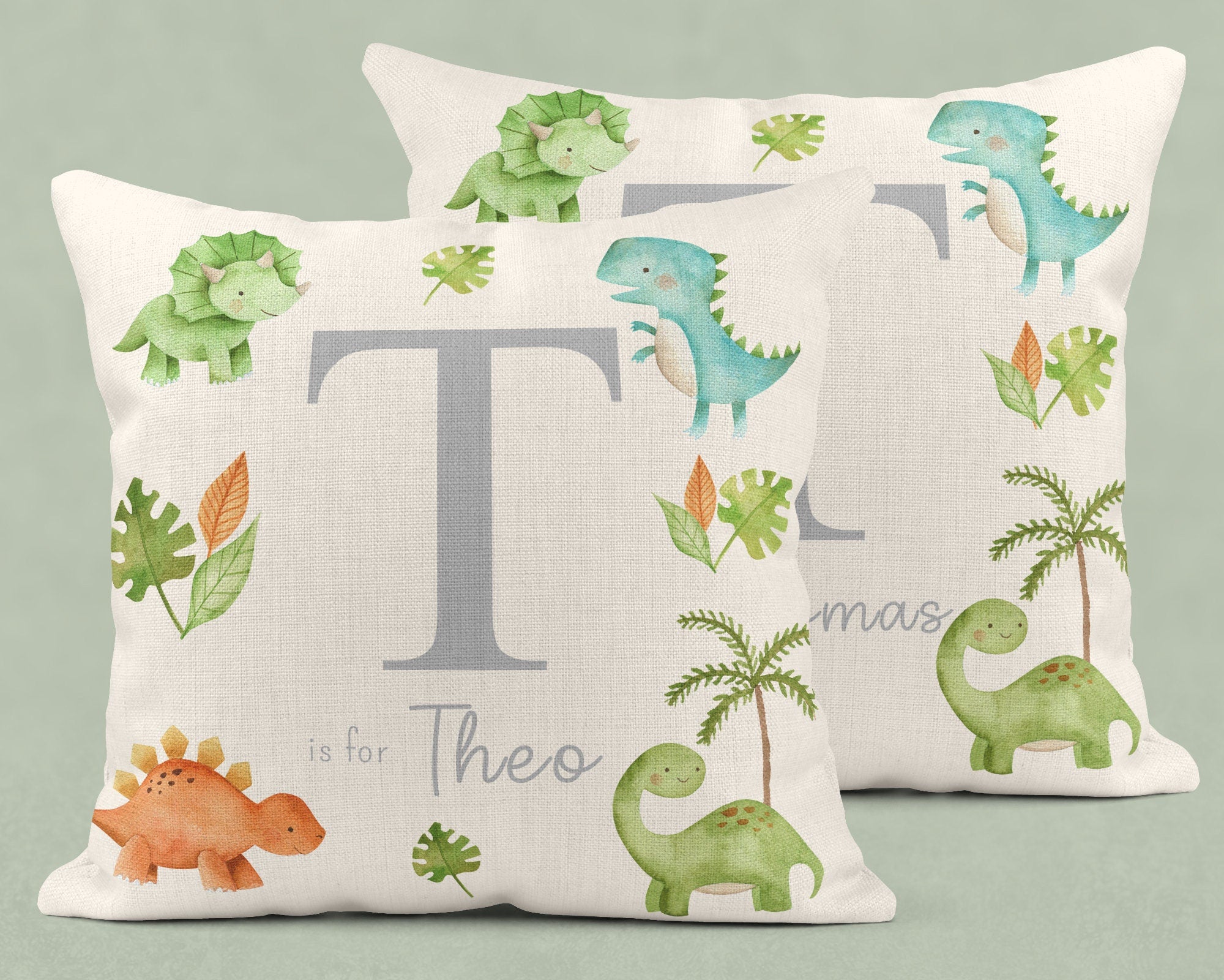 Personalised New Baby Cushion, New Baby Gifts, Dinosaur cushion, New Baby Present, Dinosaur Nursery, Dinosaur Decor, Dinosaur Nursery decor