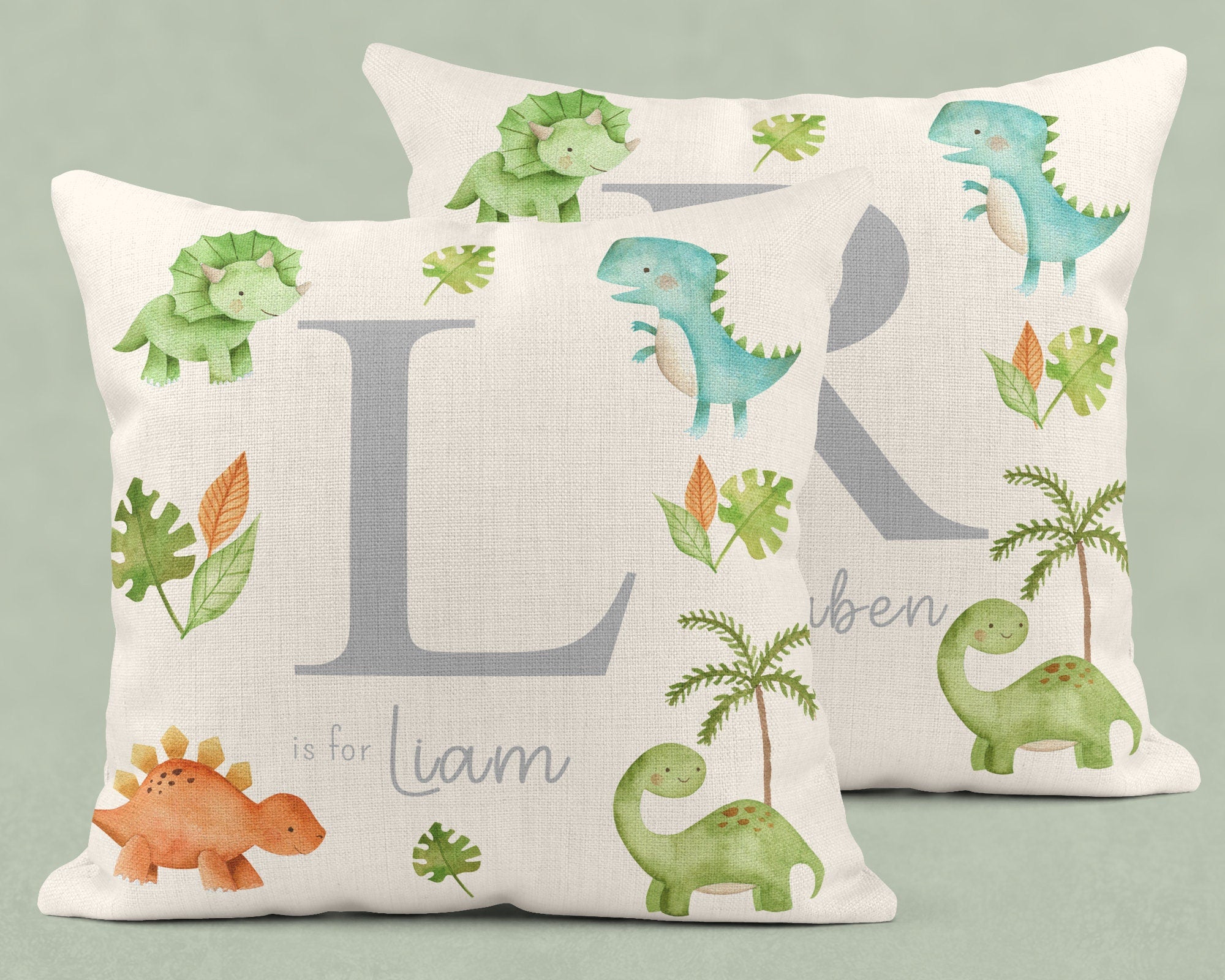 Personalised New Baby Cushion, New Baby Gifts, Dinosaur cushion, New Baby Present, Dinosaur Nursery, Dinosaur Decor, Dinosaur Nursery decor