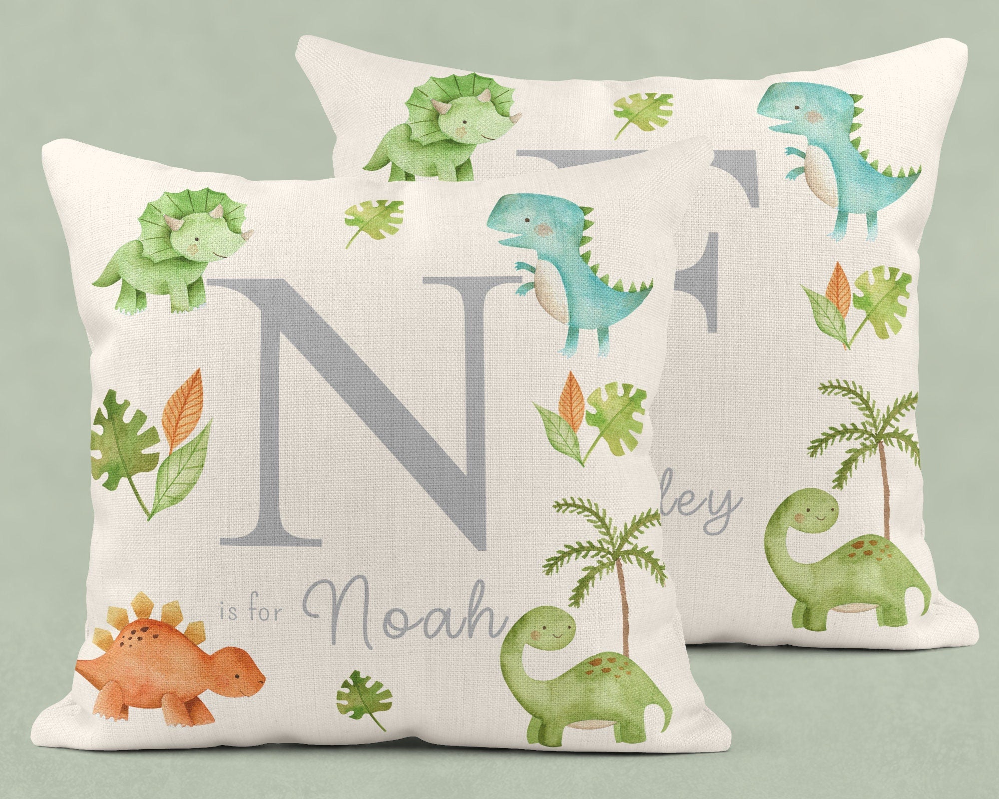 Personalised New Baby Cushion, New Baby Gifts, Dinosaur cushion, New Baby Present, Dinosaur Nursery, Dinosaur Decor, Dinosaur Nursery decor