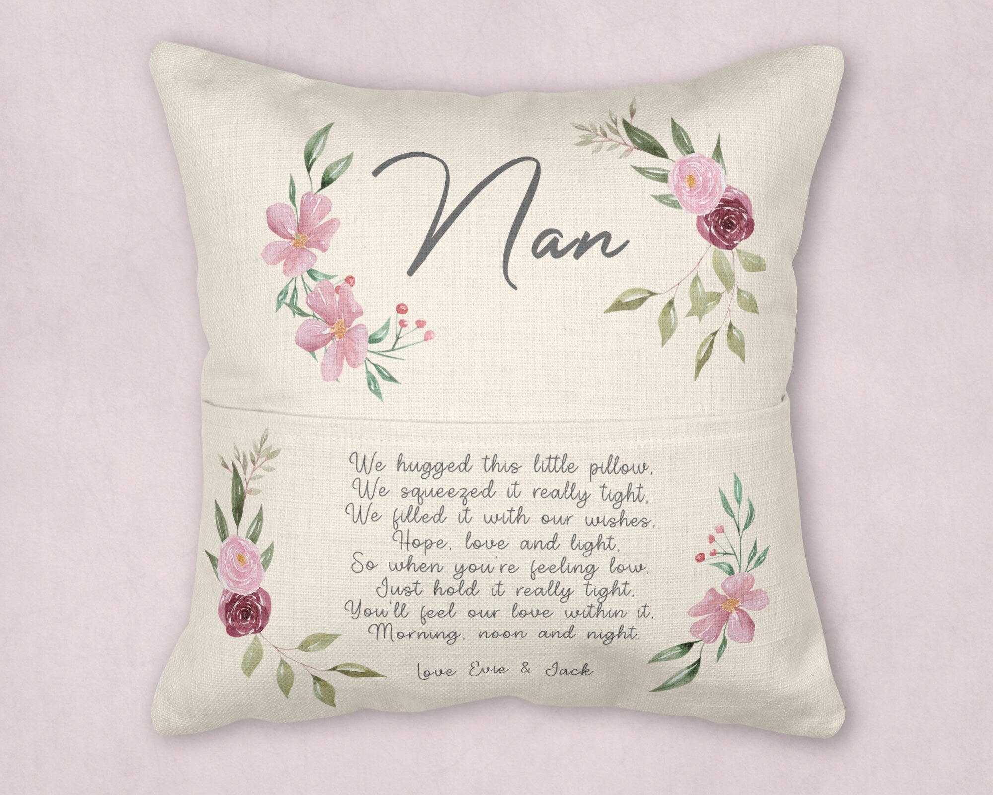 Personalised Pocket Cushion wepo