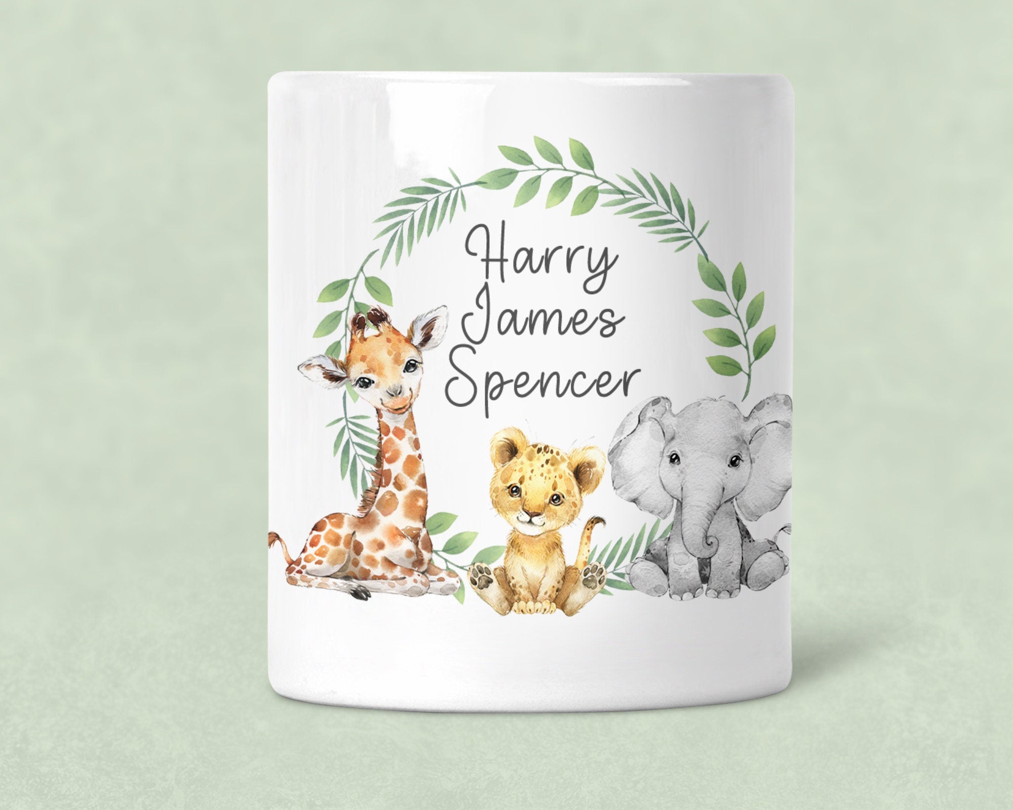 Personalised Jungle Money Box -Safari money box, Personalised Money Box - Jungle Nursery Decor, Safari, Safari Nursery, New baby gift