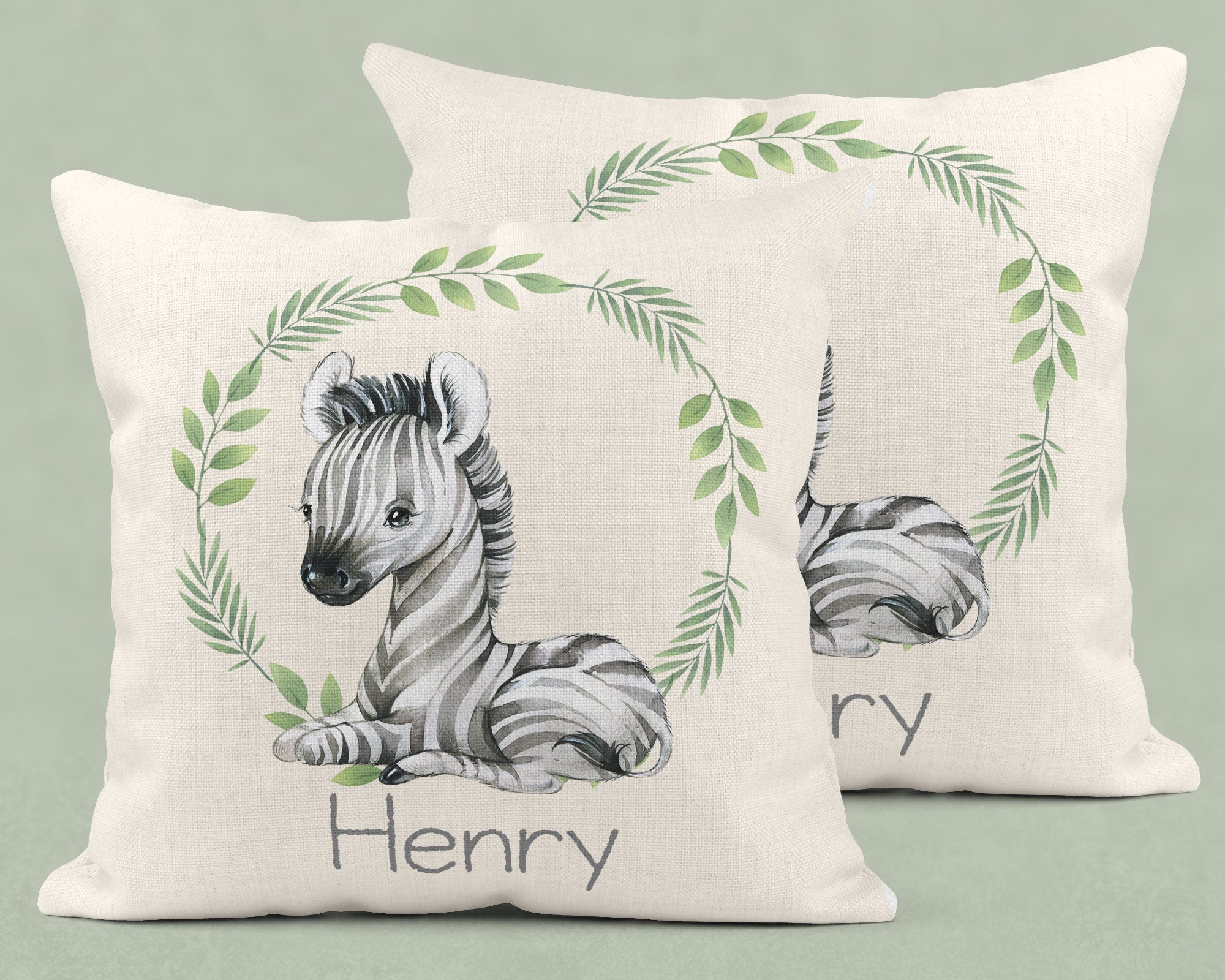 Personalised New Baby Cushion, Welcome To The World Cushion, New Baby Gifts, Safari Cushion, New Baby Present, Safari Nursery Decor