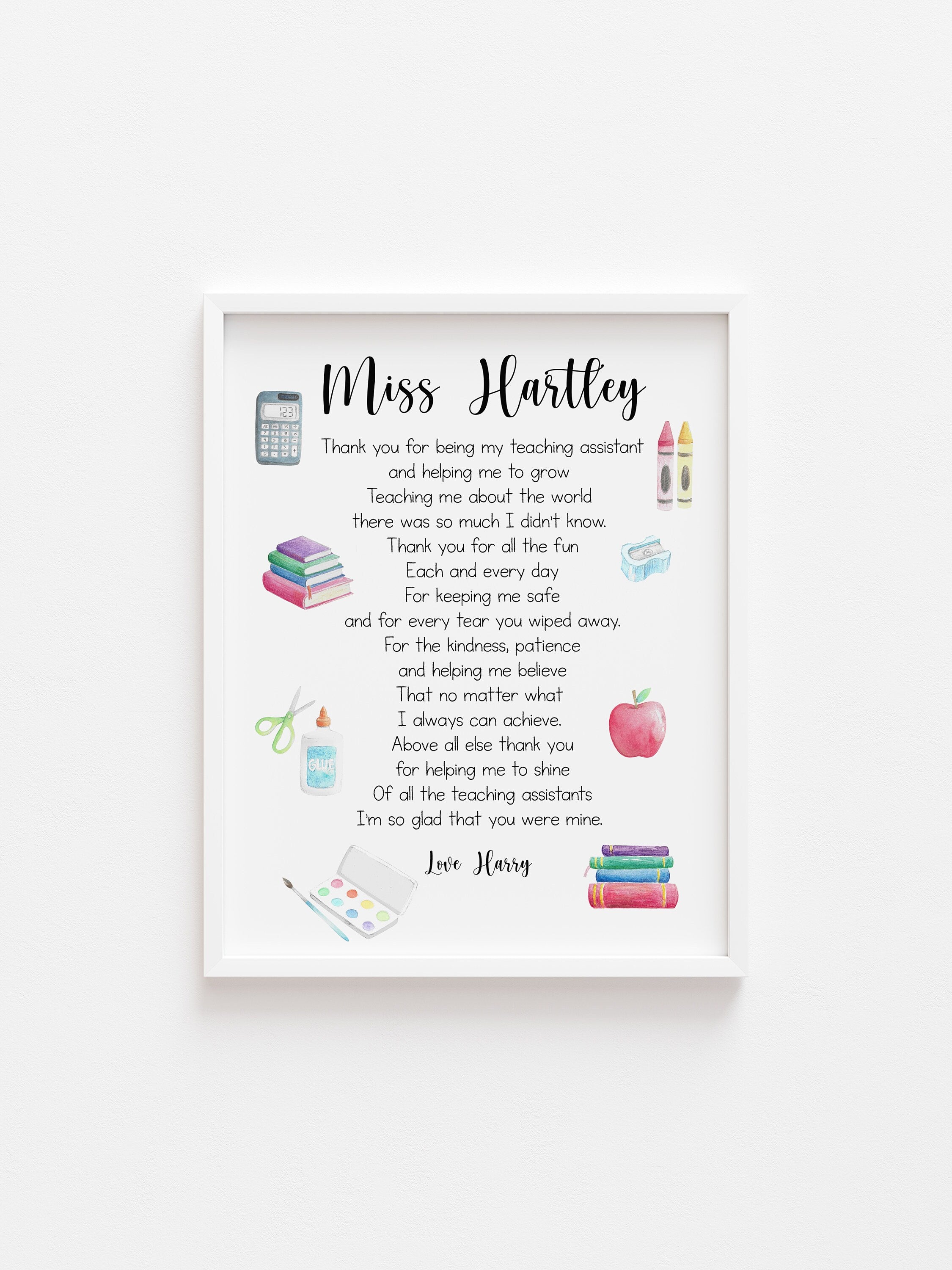 Teacher Thank You Gift | Teacher Print | School Leaving Gift | End of Term Nursery Gift | Teacher Thank You Print | Teacher End Of Year Gift