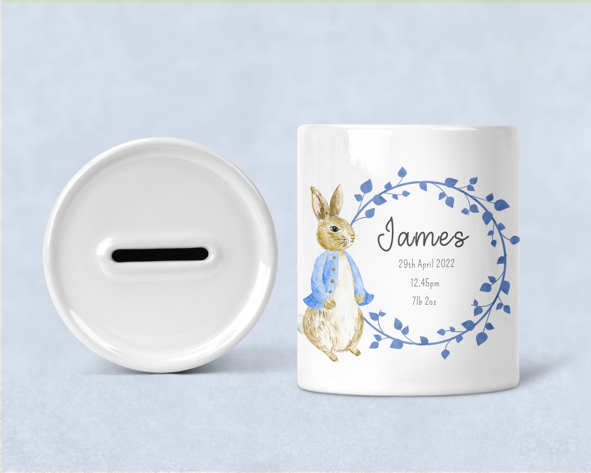 Personalised Money Box, Peter Rabbit Money Box, Peter Rabbit Gift, Peter Rabbit nursery, New baby gift, Money Box, Christening gift,