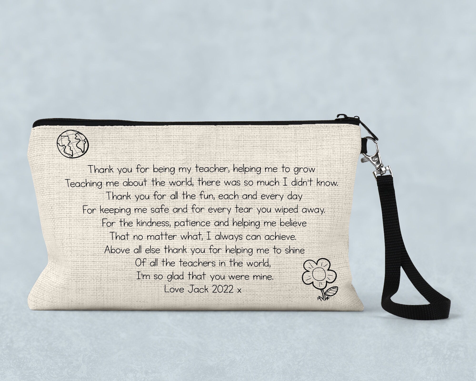 Teacher pencil case, Teacher gift, Teacher end of year gift, Thank you teacher, personalised pencil case, TA Gift, End of Term gift Active