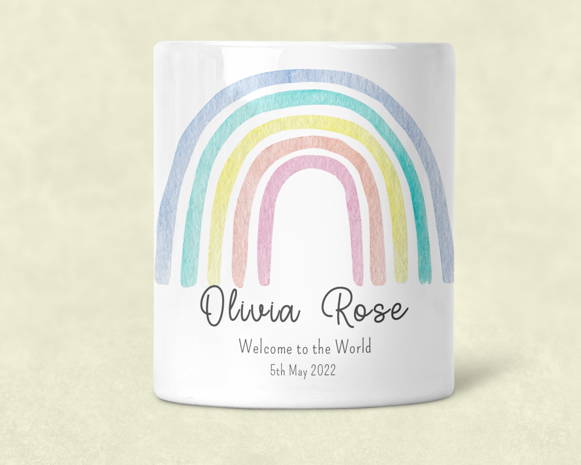 Personalised rainbow money box, Personalised Money Box - Rainbow Nursery Decor, Rainbow, Rainbow Nursery, New baby gift