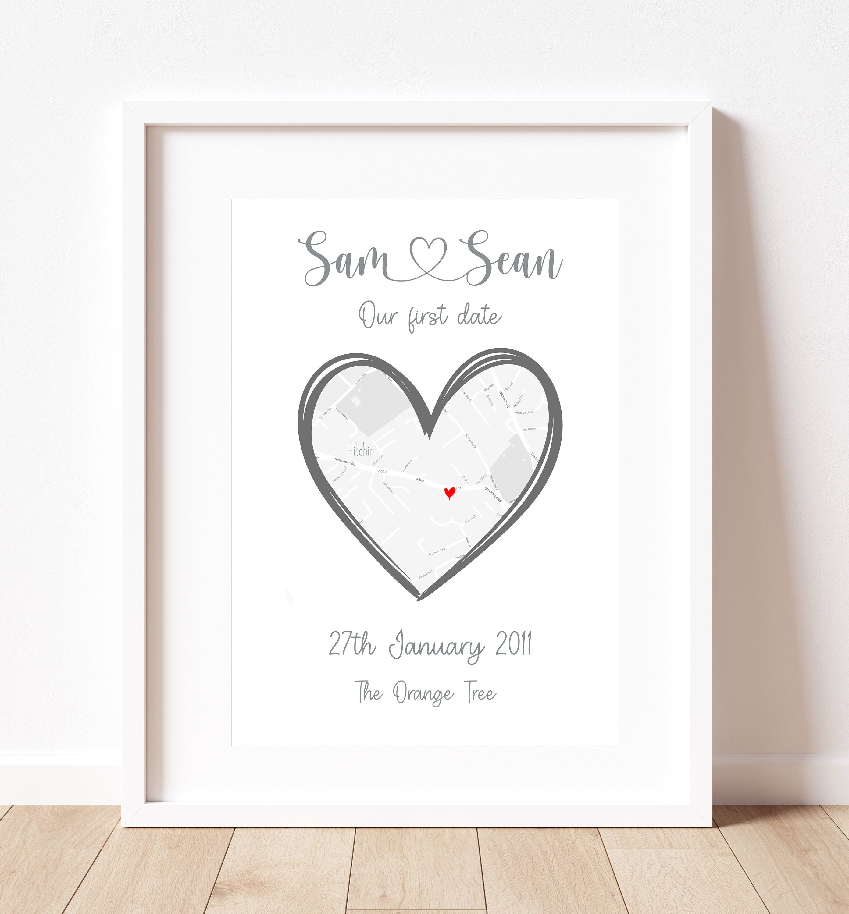 Personalised First date print • first date • valentines print • couples personalised print • anniversary gift • where we met • marriage gift