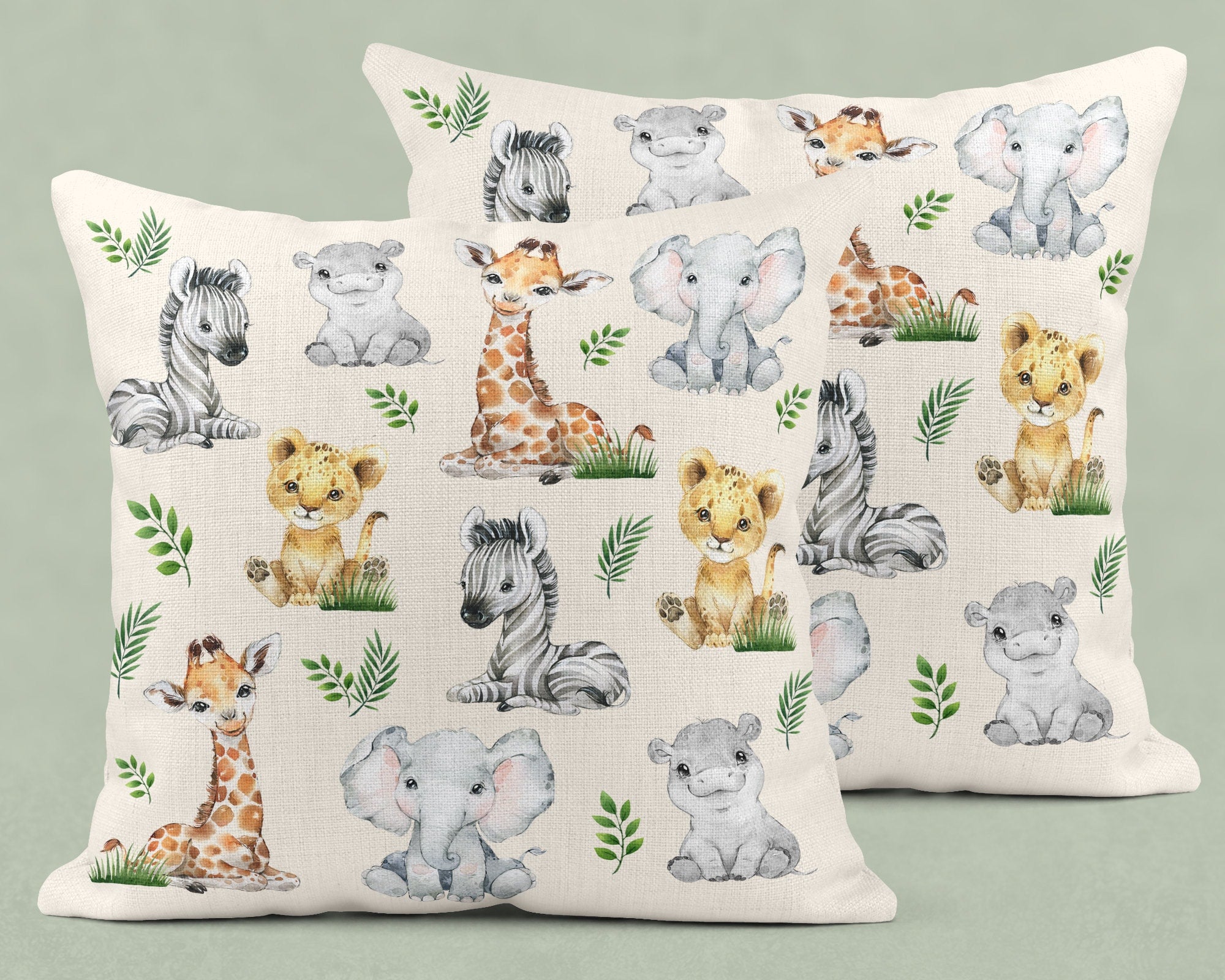 Safari cushion, Nursery cushion, New Baby Cushion, New Baby Gifts, Safari Nursery Decor, New Baby Present, Safari Nursery, Safari print