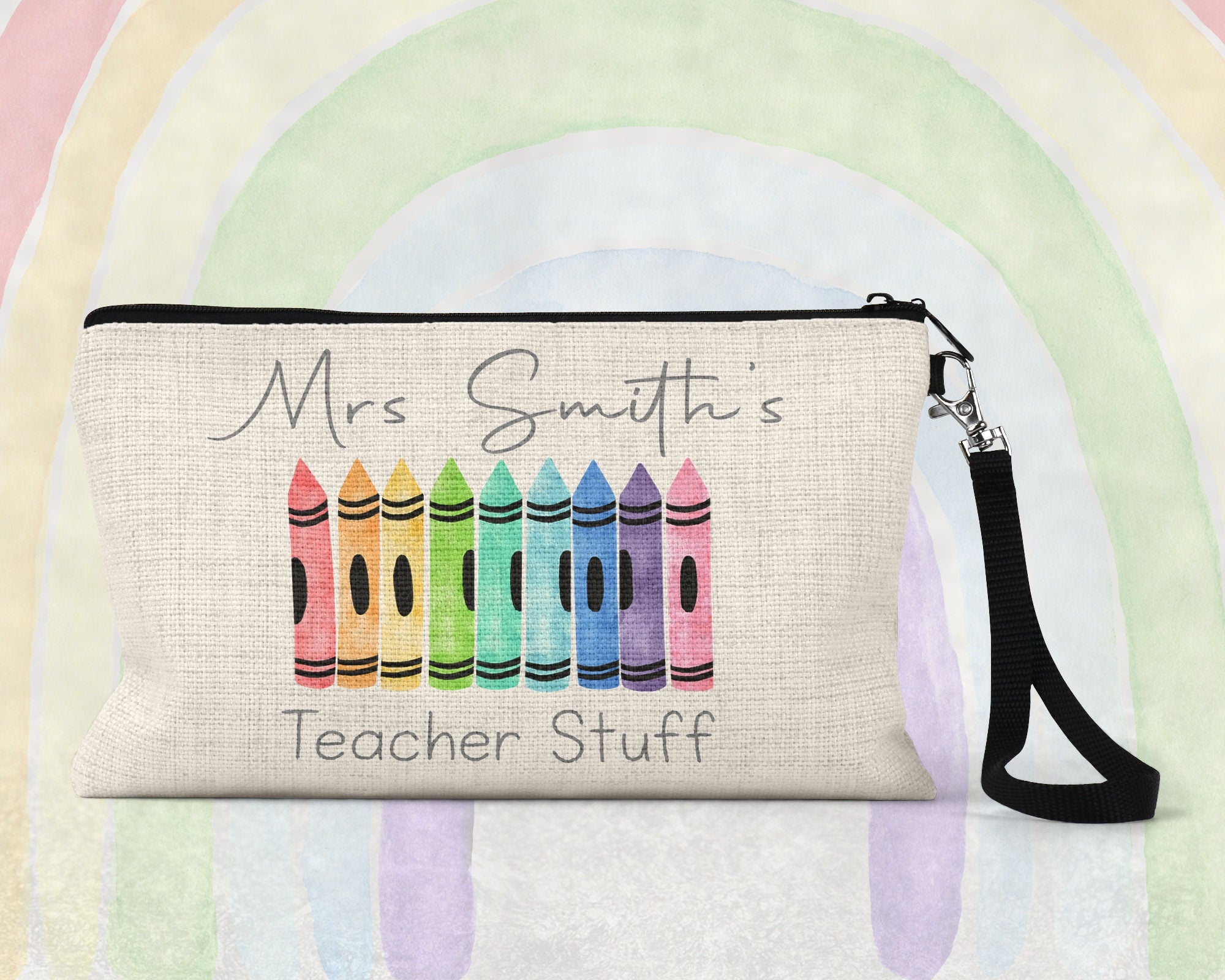 Teacher pencil case, Teacher gift, Teacher end of year gift, Thank you  teacher, personalised pencil case, rainbow gift, End of Term gift