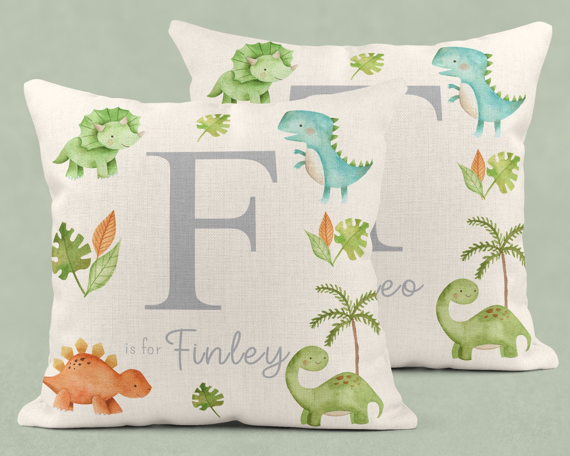 Personalised New Baby Cushion, New Baby Gifts, Dinosaur cushion, New Baby Present, Dinosaur Nursery, Dinosaur Decor, Dinosaur Nursery decor