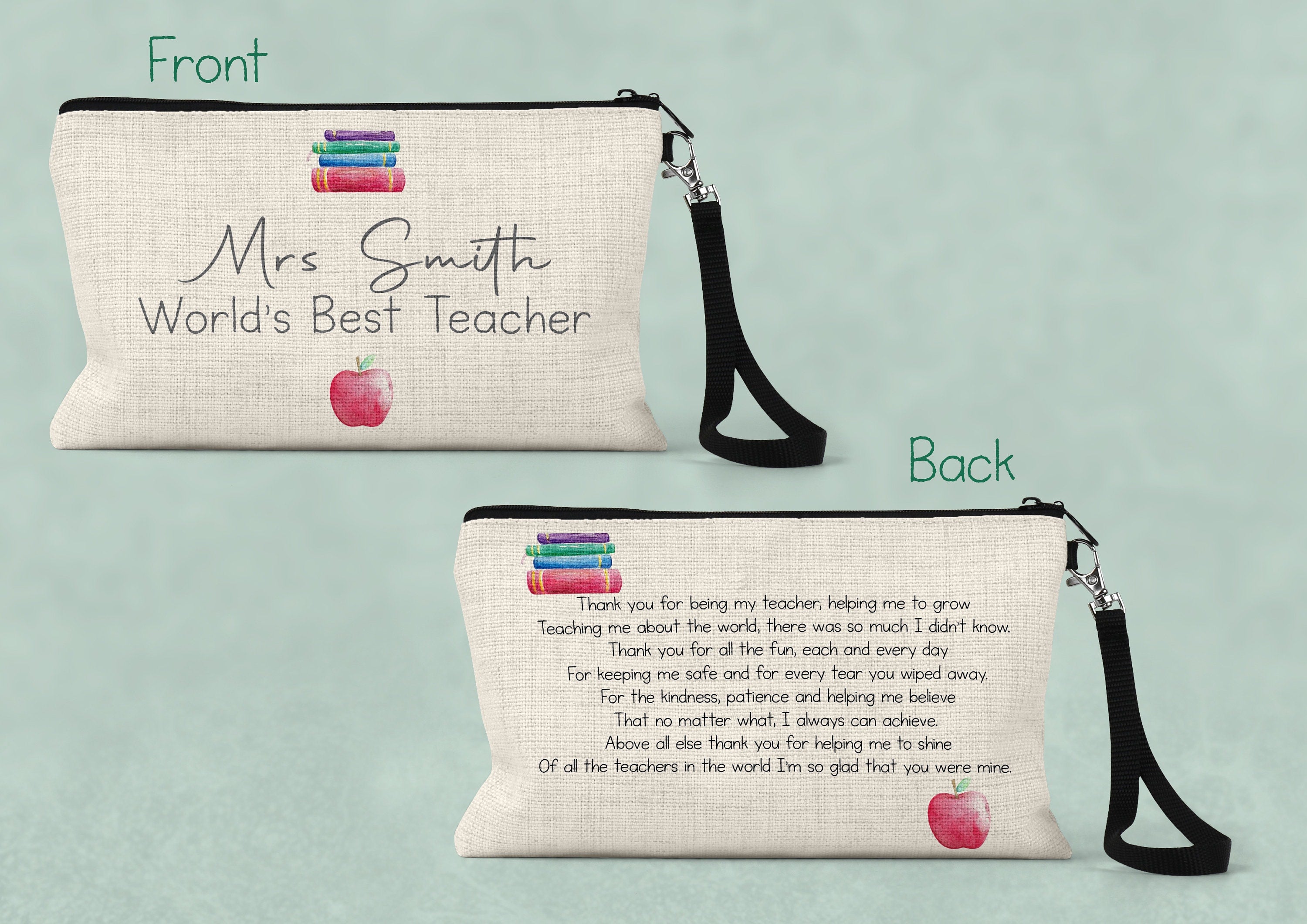 Teacher pencil case, Teacher gift, Teacher end of year gift, Thank you teacher, personalised pencil case, TA Gift, End of Term gift